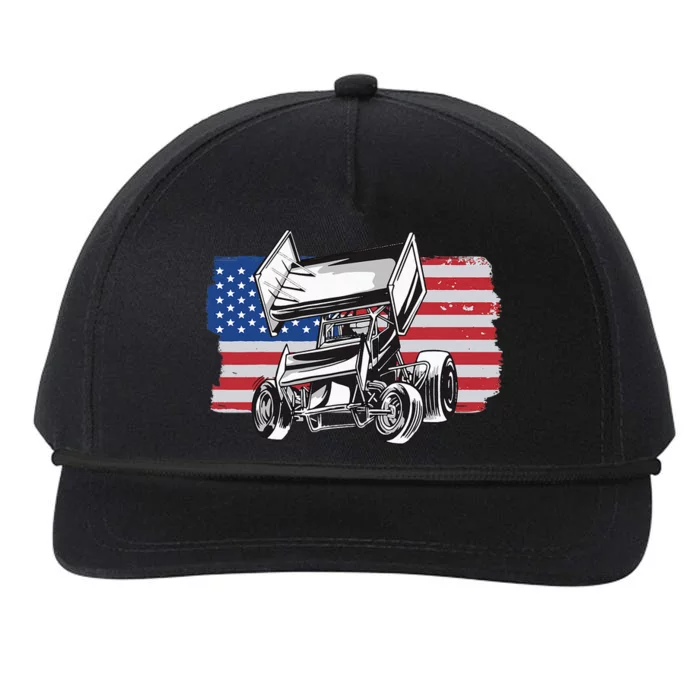 Sprint Car Racing Usa Flag Snapback Five-Panel Rope Hat