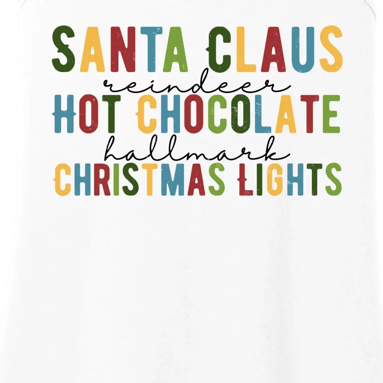 Santa Claus Reindeer Hot Chocolate Festive Chrsitmas Ladies Essential Tank