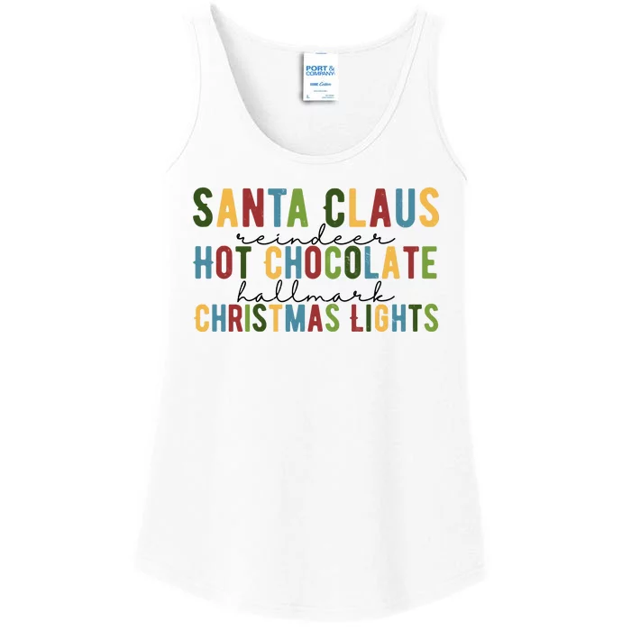 Santa Claus Reindeer Hot Chocolate Festive Chrsitmas Ladies Essential Tank