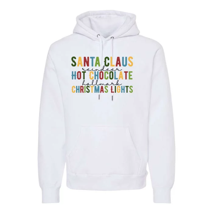 Santa Claus Reindeer Hot Chocolate Festive Chrsitmas Premium Hoodie