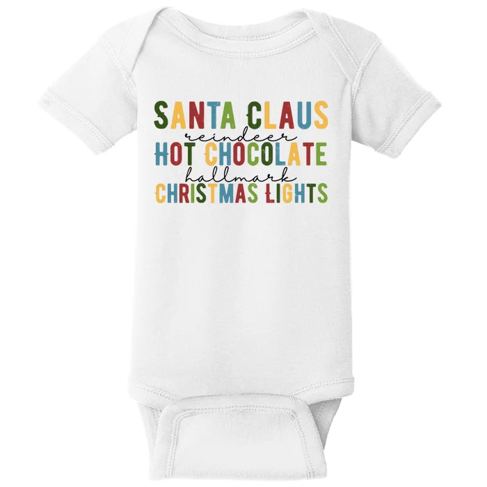 Santa Claus Reindeer Hot Chocolate Festive Chrsitmas Baby Bodysuit