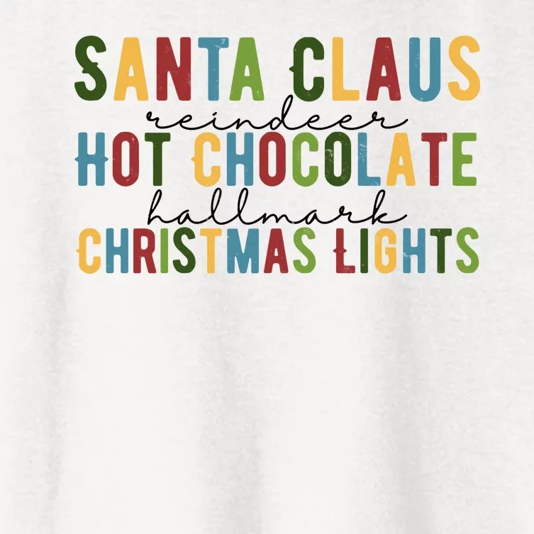 Santa Claus Reindeer Hot Chocolate Festive Chrsitmas Women's Crop Top Tee