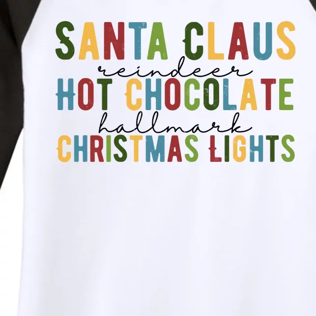 Santa Claus Reindeer Hot Chocolate Festive Chrsitmas Women's Tri-Blend 3/4-Sleeve Raglan Shirt