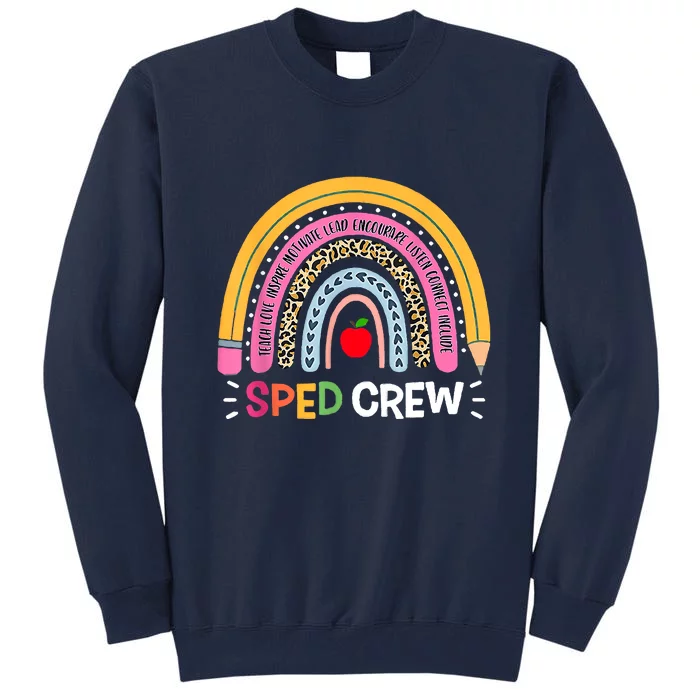 Sped Crew Rainbow Special Education Teacher Back To School Tall Sweatshirt