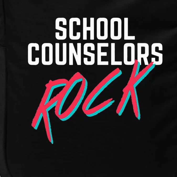 School Counselors Rock Cool Psychology Teacher Tee Impact Tech Backpack