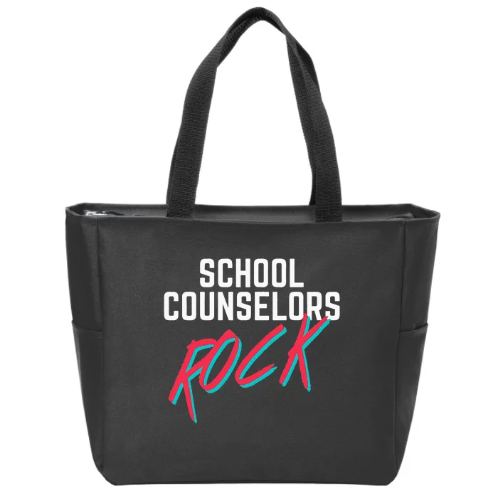 School Counselors Rock Cool Psychology Teacher Tee Zip Tote Bag