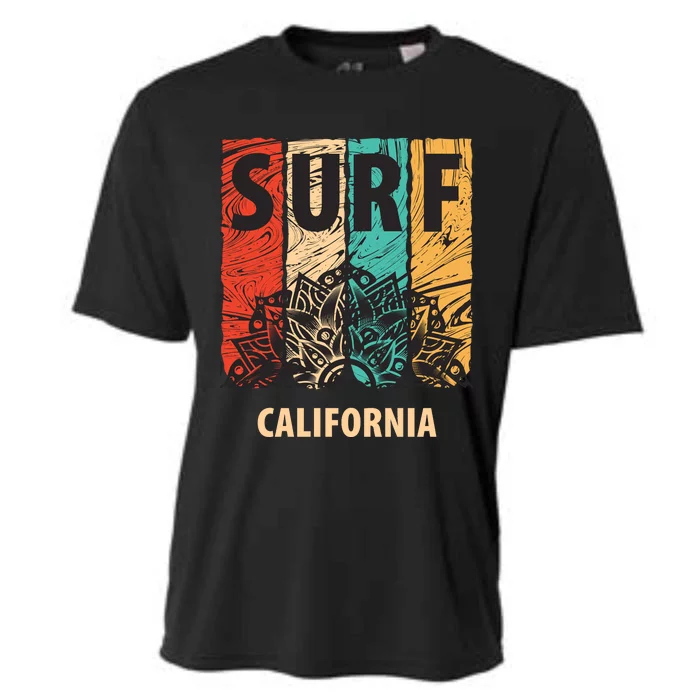 Surf California Retro Colors Cooling Performance Crew T-Shirt