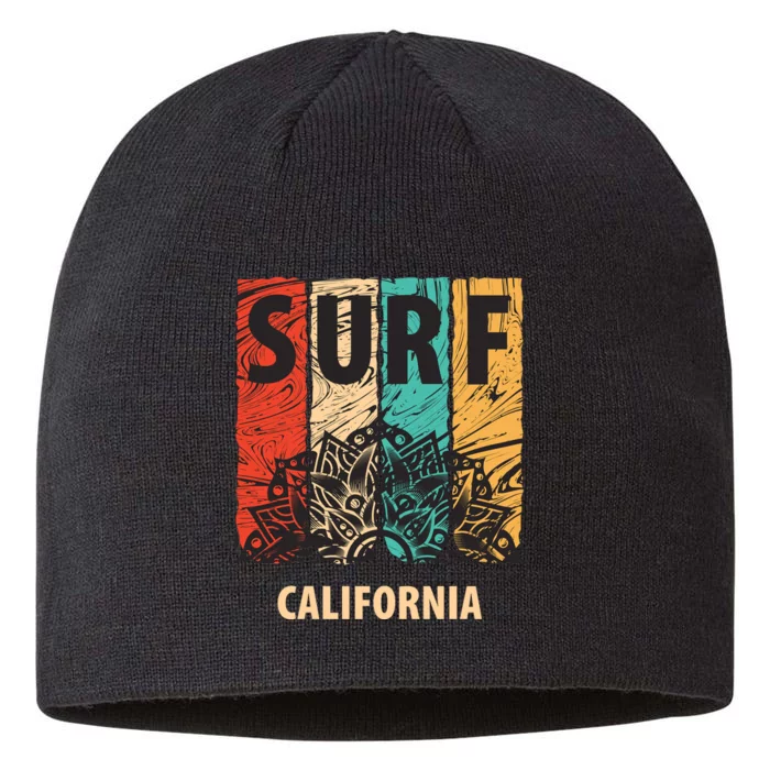 Surf California Retro Colors 8 1/2in Sustainable Knit Beanie