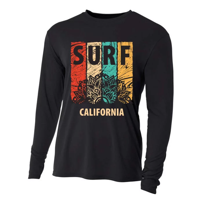 Surf California Retro Colors Cooling Performance Long Sleeve Crew