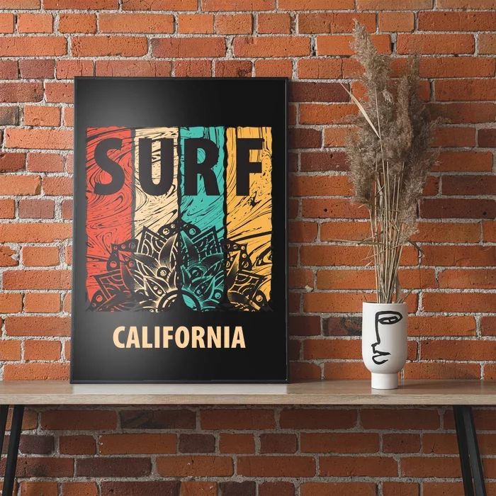 Surf California Retro Colors Poster