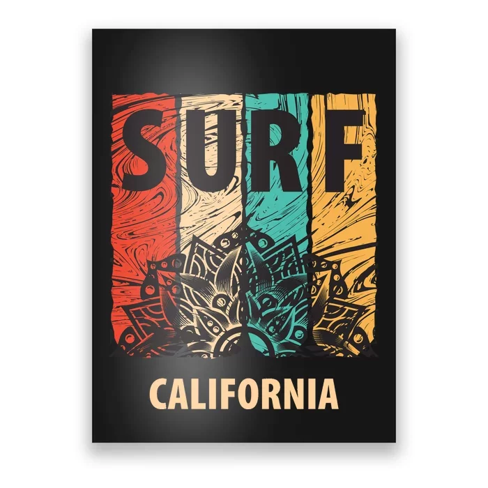 Surf California Retro Colors Poster