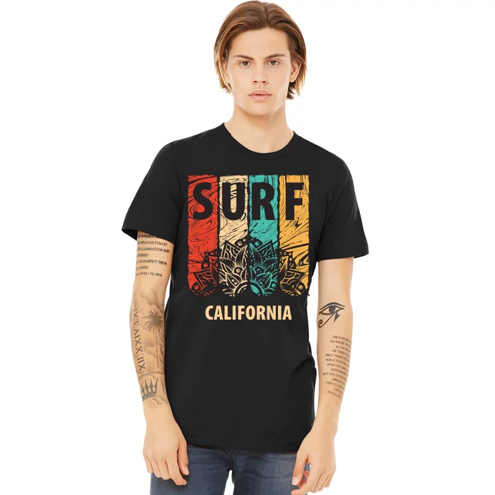 Surf California Retro Colors Premium T-Shirt