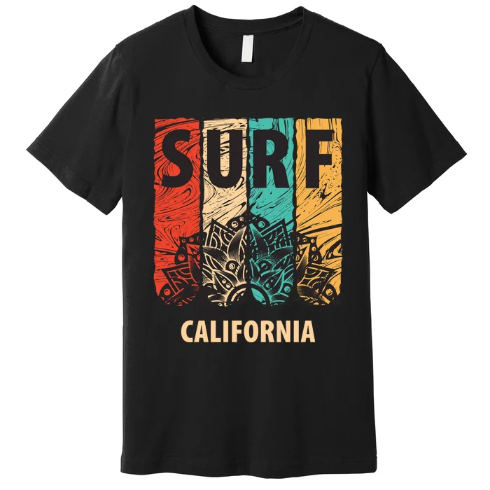 Surf California Retro Colors Premium T-Shirt