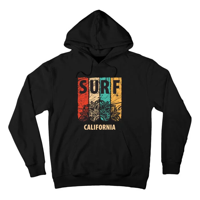 Surf California Retro Colors Tall Hoodie