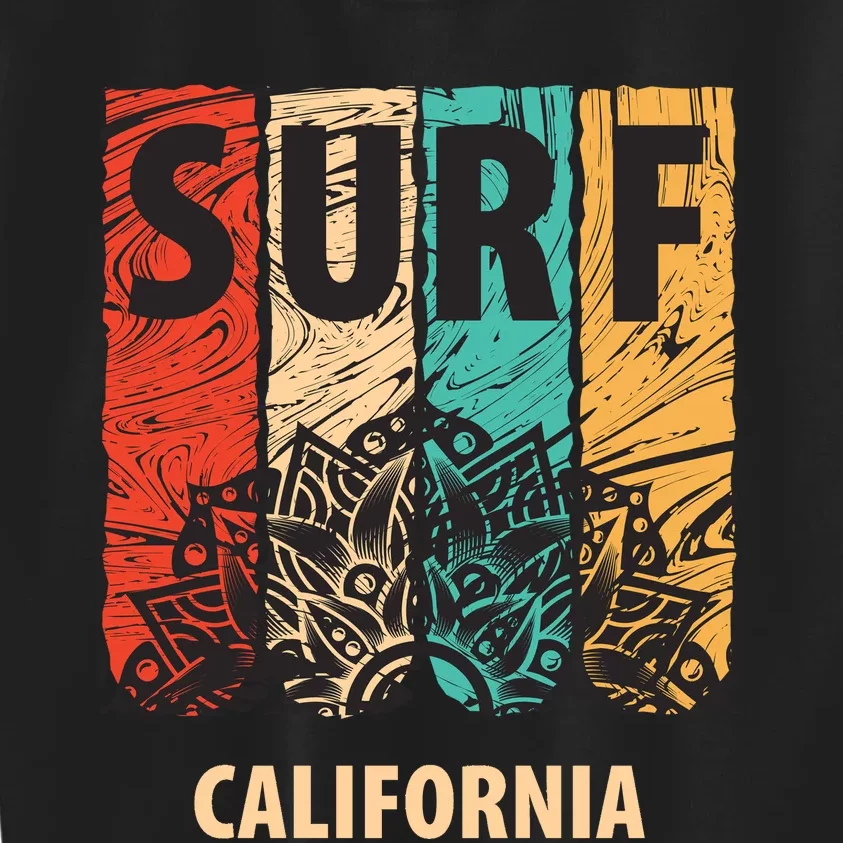 Surf California Retro Colors Kids Sweatshirt