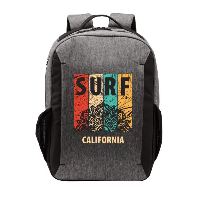 Surf California Retro Colors Vector Backpack