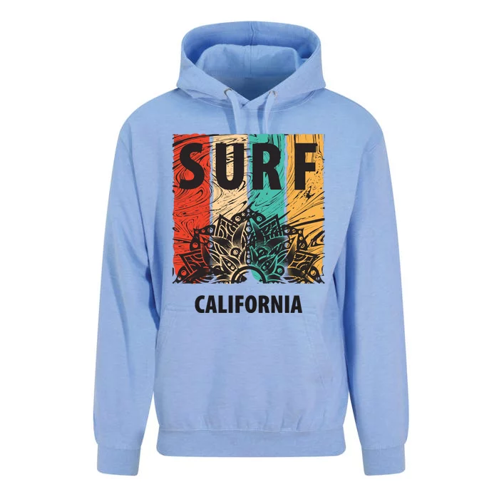 Surf California Retro Colors Unisex Surf Hoodie