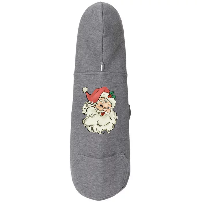 Super Cute Retro Santa Claus Vintage Christmas Gift Doggie 3-End Fleece Hoodie