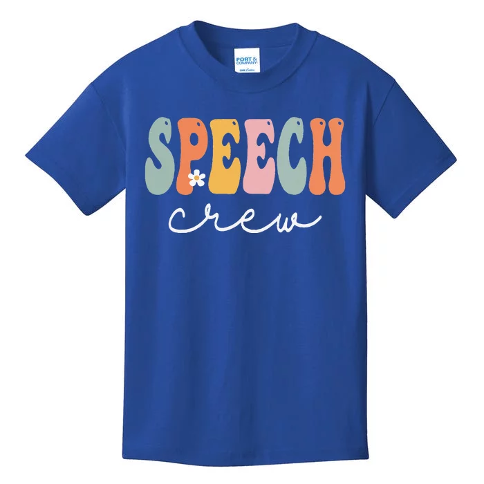 Speech Crew Retro Groovy Vintage Happy First Day Of School Kids T-Shirt