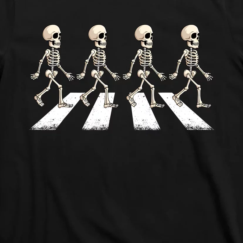 Skeleton Crossing Road Crosswalk Halloween Kids Adult T-Shirt