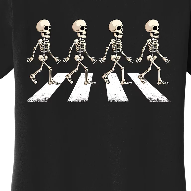 Skeleton Crossing Road Crosswalk Halloween Kids Adult Women's T-Shirt