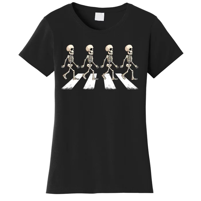 Skeleton Crossing Road Crosswalk Halloween Kids Adult Women's T-Shirt