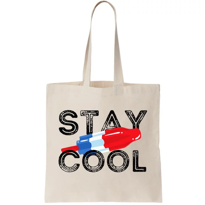 Stay Cool Rocket Pop Red White & Blue Popsicle Summer Gift Tote Bag