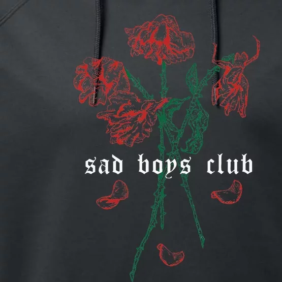 Sad Club Red Roses Aesthetic Soft Grunge Punk Goth Performance Fleece Hoodie