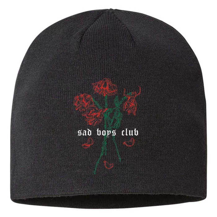 Sad Club Red Roses Aesthetic Soft Grunge Punk Goth 8 1/2in Sustainable Knit Beanie