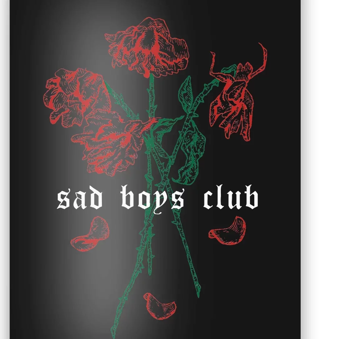 Sad Club Red Roses Aesthetic Soft Grunge Punk Goth Poster