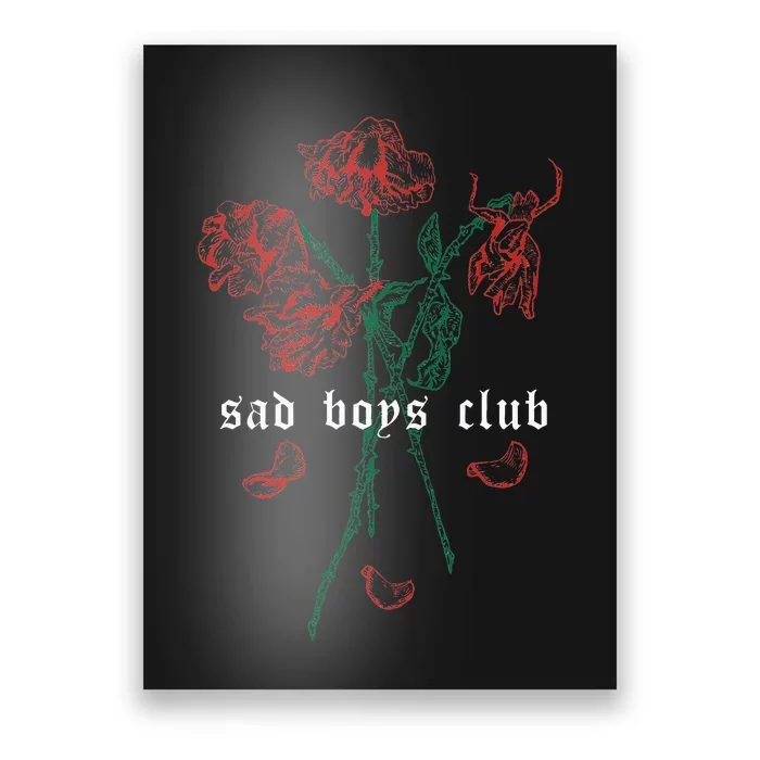 Sad Club Red Roses Aesthetic Soft Grunge Punk Goth Poster