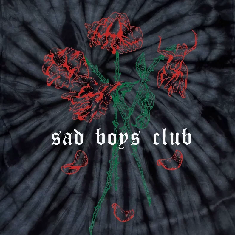 Sad Club Red Roses Aesthetic Soft Grunge Punk Goth Tie-Dye T-Shirt