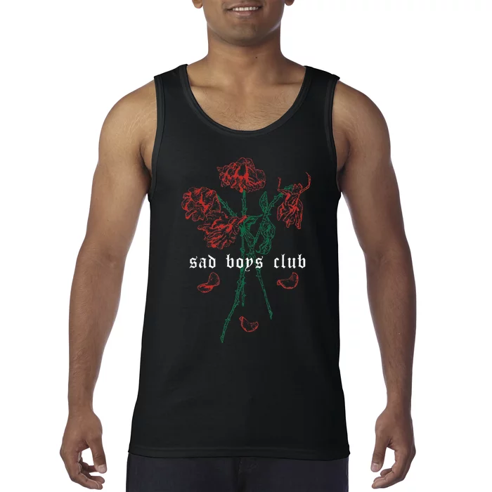 Sad Club Red Roses Aesthetic Soft Grunge Punk Goth Tank Top