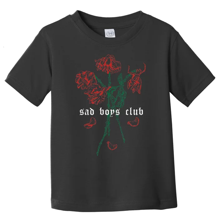 Sad Club Red Roses Aesthetic Soft Grunge Punk Goth Toddler T-Shirt