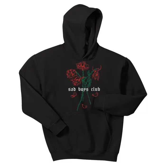 Sad Club Red Roses Aesthetic Soft Grunge Punk Goth Kids Hoodie