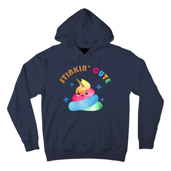 Stinkin Cute Rainbow Poop Unicorn Emoji Hoodie