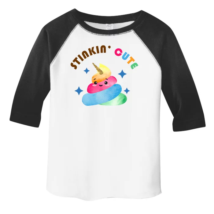 Stinkin Cute Rainbow Poop Unicorn Emoji Toddler Fine Jersey T-Shirt