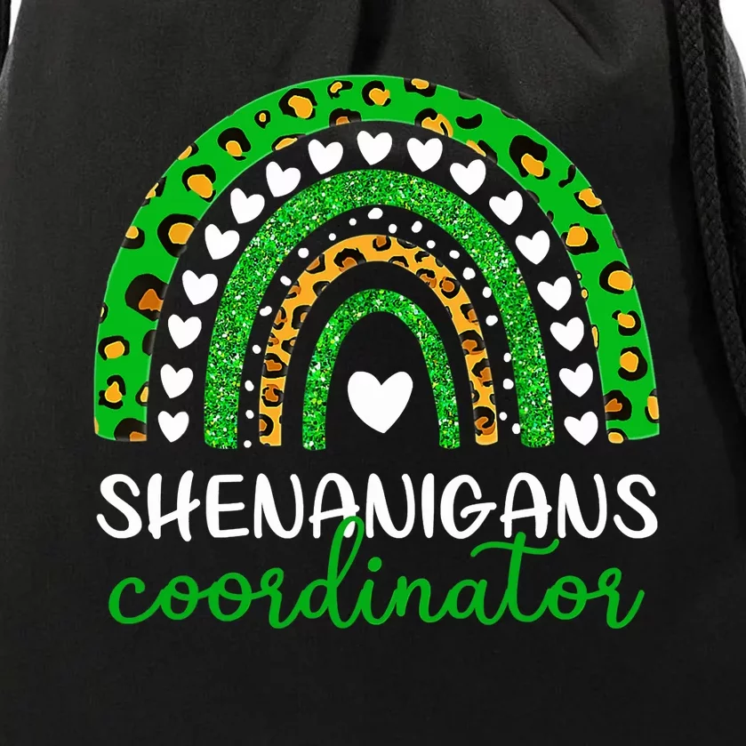 Shenanigans Coordinator Rainbow St Patricks Day Teacher Mom Drawstring Bag