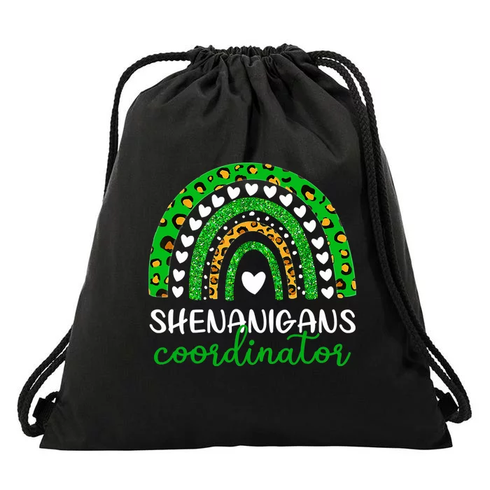 Shenanigans Coordinator Rainbow St Patricks Day Teacher Mom Drawstring Bag