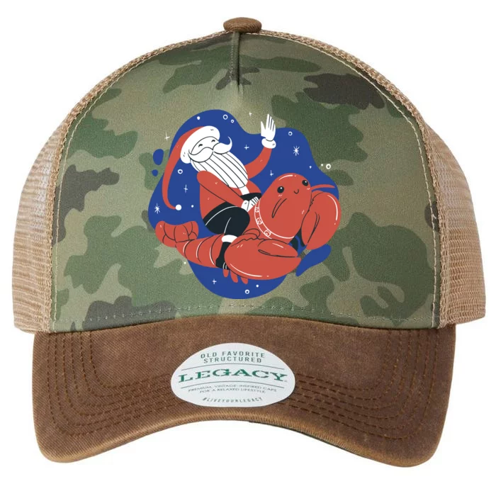 Santa Claus Riding Lobster Legacy Tie Dye Trucker Hat