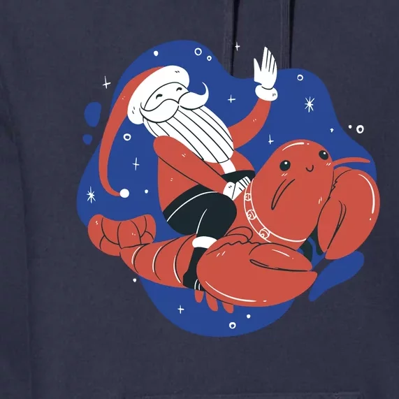 Santa Claus Riding Lobster Premium Hoodie