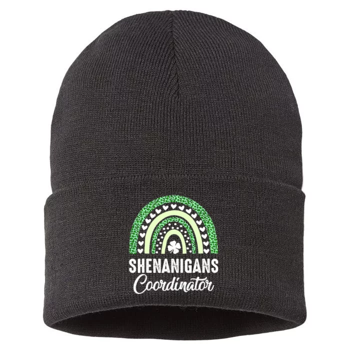 Shenanigans Coordinator Rainbow St Patricks Day Teacher Gift Sustainable Knit Beanie