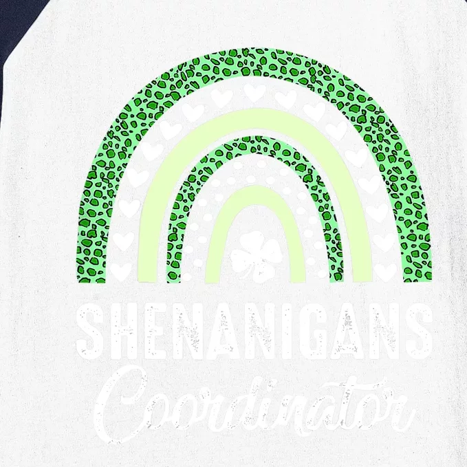 Shenanigans Coordinator Rainbow St Patricks Day Teacher Gift Baseball Sleeve Shirt