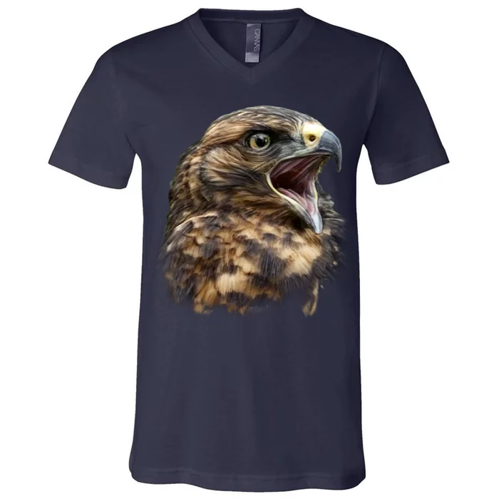 Screaming Hawk Wildlife V-Neck T-Shirt