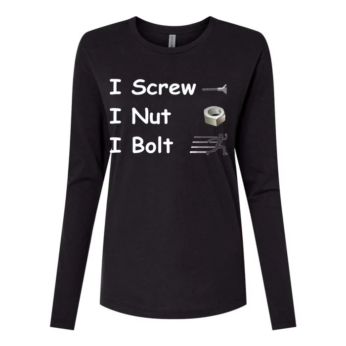 Screw A Nut Bolt Womens Cotton Relaxed Long Sleeve T-Shirt