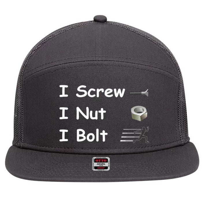 Screw A Nut Bolt 7 Panel Mesh Trucker Snapback Hat