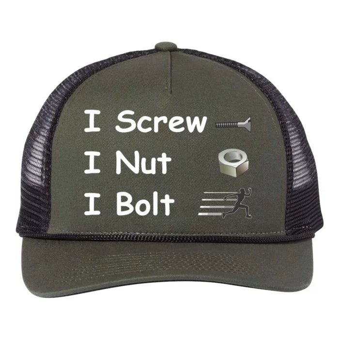 Screw A Nut Bolt Retro Rope Trucker Hat Cap