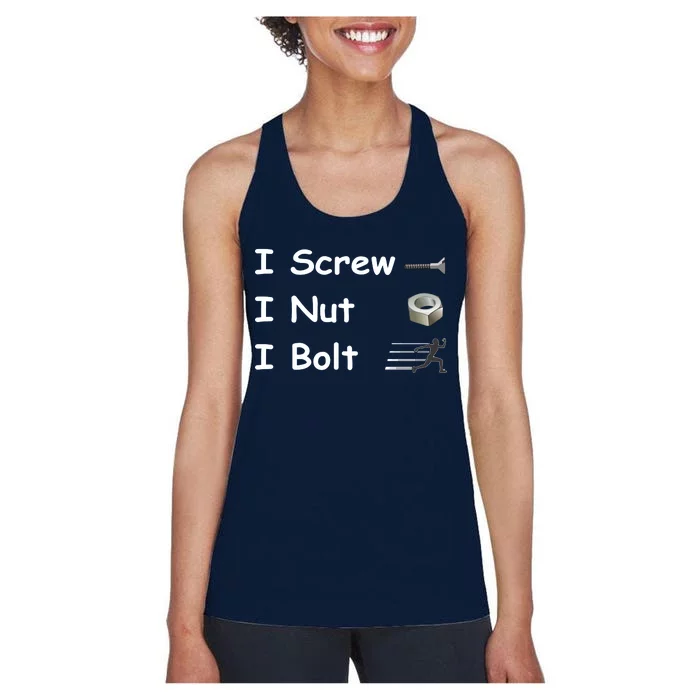 Screw A Nut Bolt Women's Racerback Tank