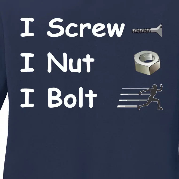 Screw A Nut Bolt Ladies Long Sleeve Shirt