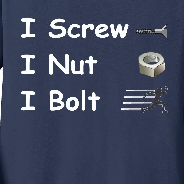 Screw A Nut Bolt Kids Long Sleeve Shirt